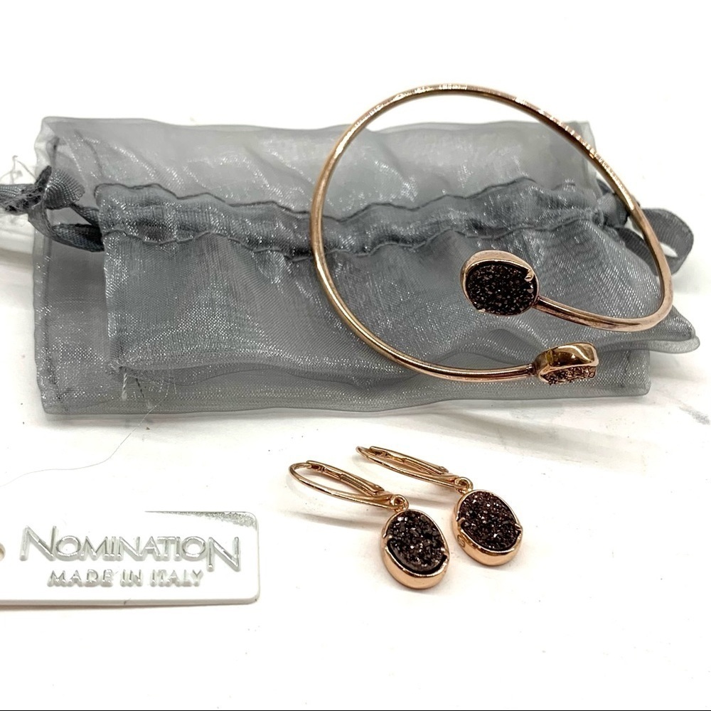 Nomination Druzy Quartz Crystal Bracelet Earrings